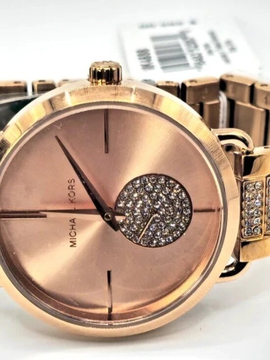 Michael Kors MK4598 Womens Rose Gold Crystal Dial Watch 36mm main image 5
